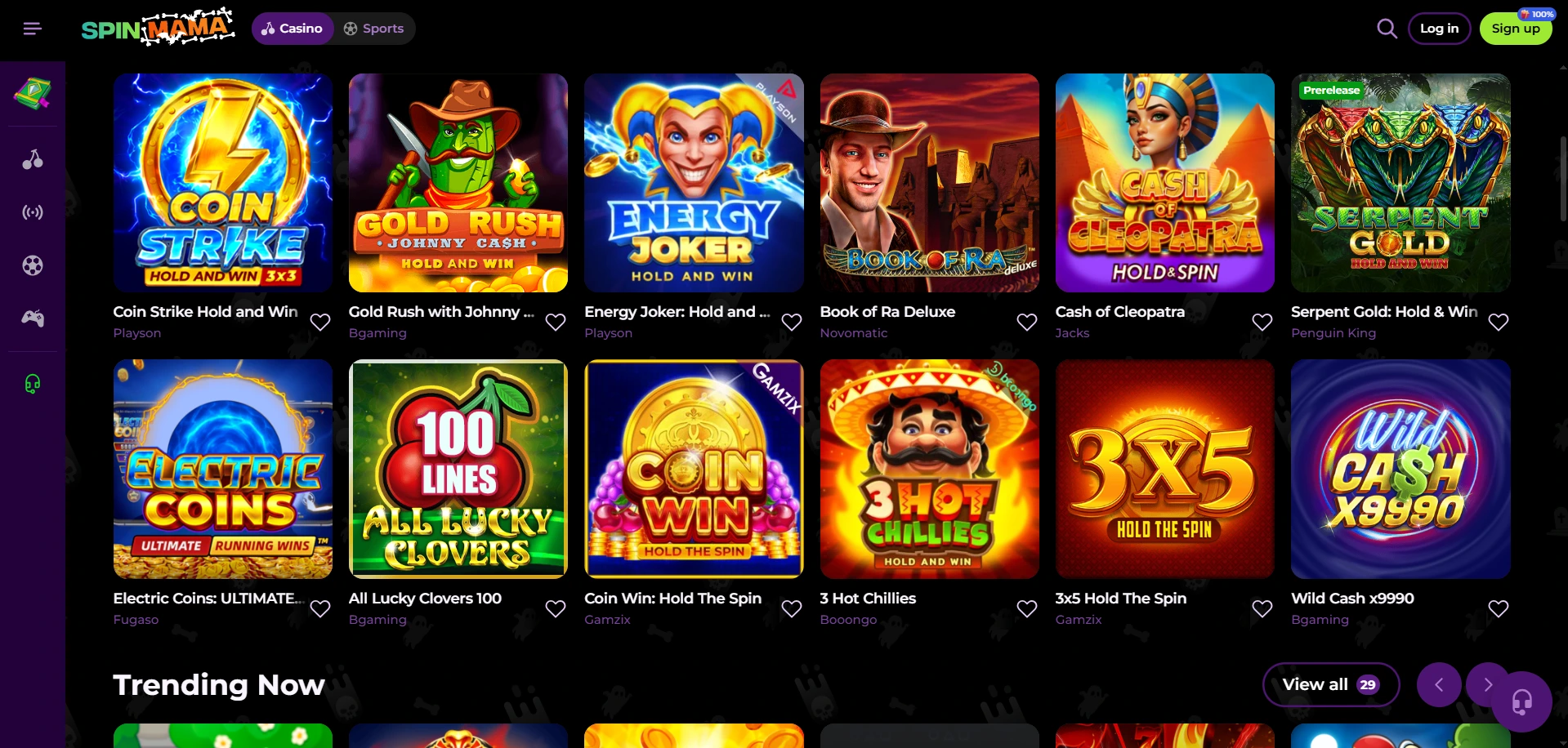 Tragaperras y juegos de SpinMama